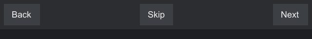 Three buttons spread across a row