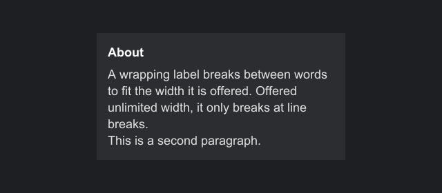 A wrapping label in a fixed-width column
